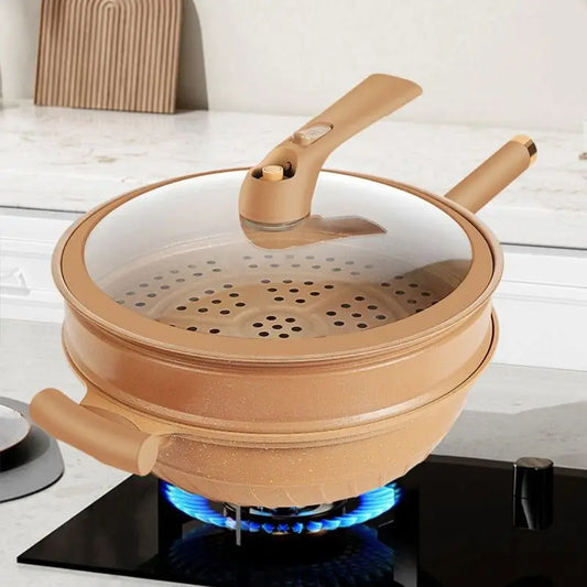 Wok Pan with Steamer Basket