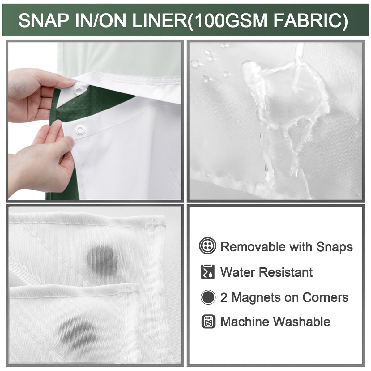 Ringless Waffle Shower Curtain – view 5