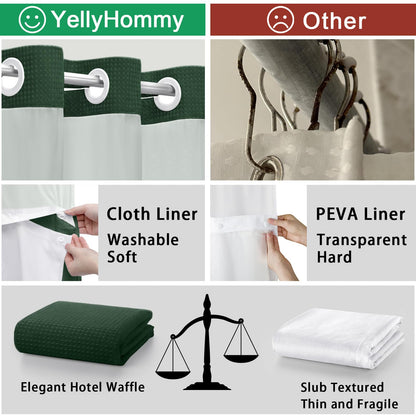 Ringless Waffle Shower Curtain – view 3