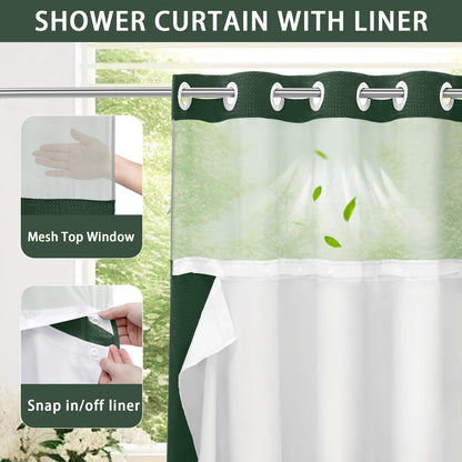 Ringless Waffle Shower Curtain – view 4