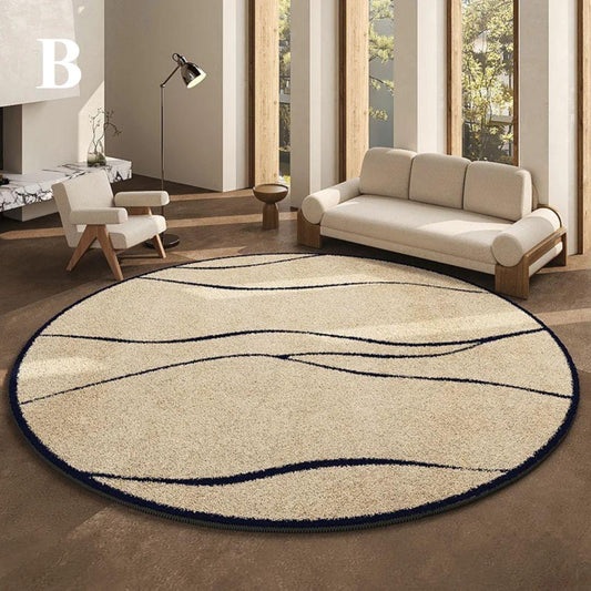 Round Black Patterned Rug – view 2