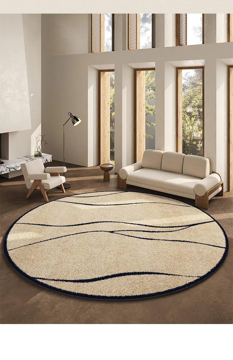 Round Black Patterned Rug – view 10