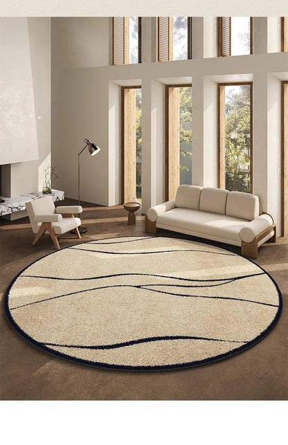 Round Black Patterned Rug – view 10