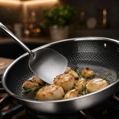 Honeycomb Stainless Steel Frying Pan – 30 cm – view 6
