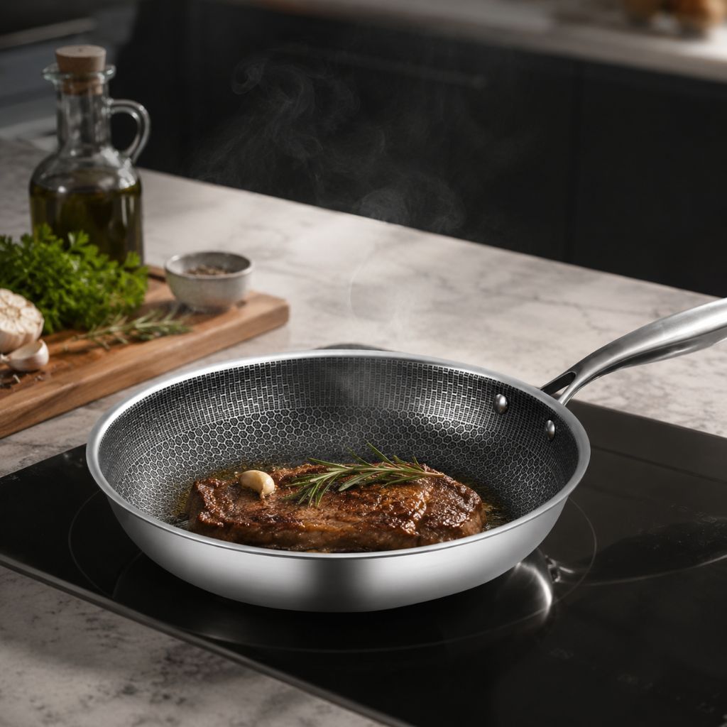 Honeycomb Stainless Steel Frying Pan – 30 cm – view 10