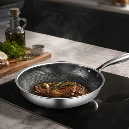 Honeycomb Stainless Steel Frying Pan – 30 cm – view 10