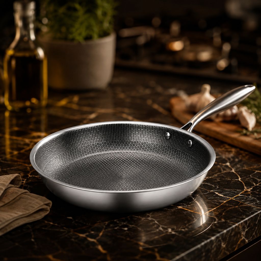 Honeycomb Stainless Steel Frying Pan – 30 cm – view 11