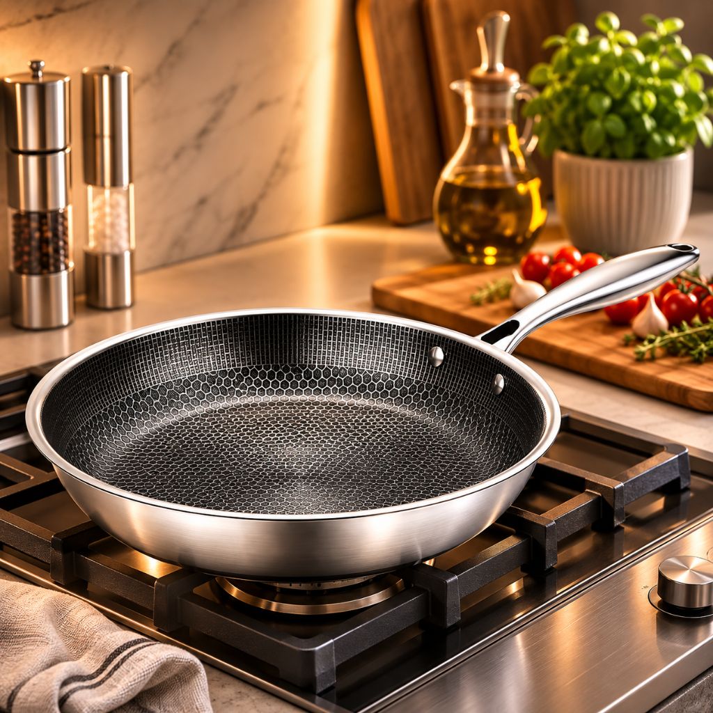 Honeycomb Stainless Steel Frying Pan – 30 cm – view 12