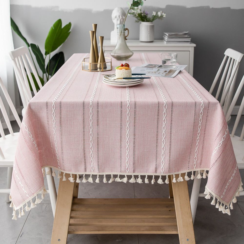 Striped Cotton-Linen Tablecloth – view 5