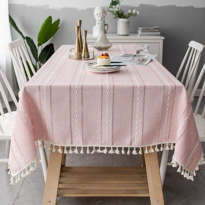 Striped Cotton-Linen Tablecloth – view 5