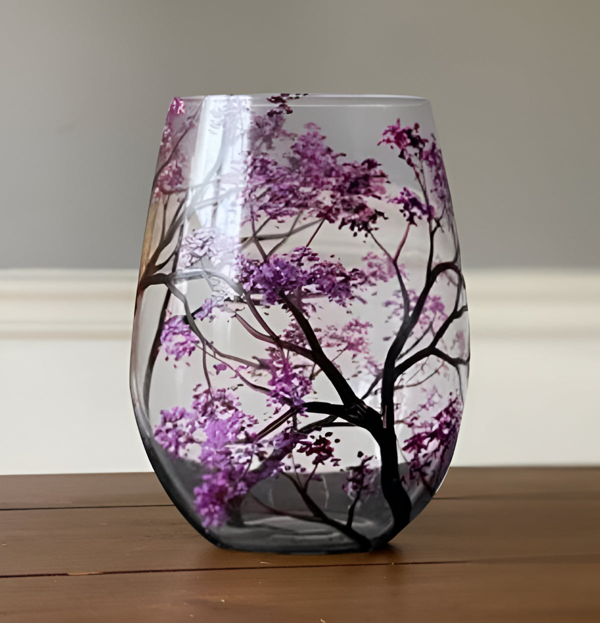 Four Seasons Hand-Painted Wine Glass – view 3