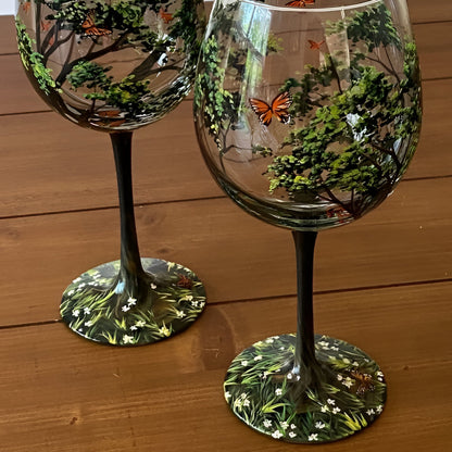Four Seasons Hand-Painted Wine Glass – view 6