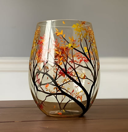 Four Seasons Hand-Painted Wine Glass – view 4