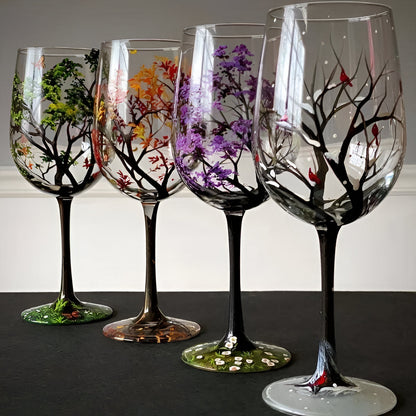 Four Seasons Hand-Painted Wine Glass – view 10