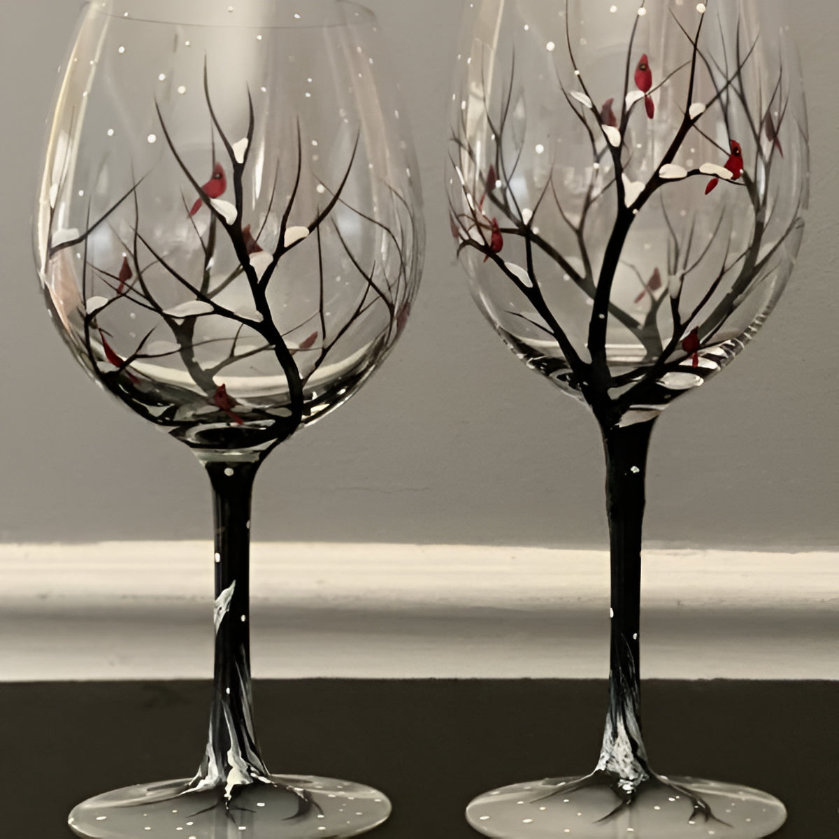 Four Seasons Hand-Painted Wine Glass – view 5