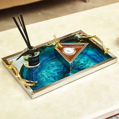 Blue Agate Print Serving Tray – view 5
