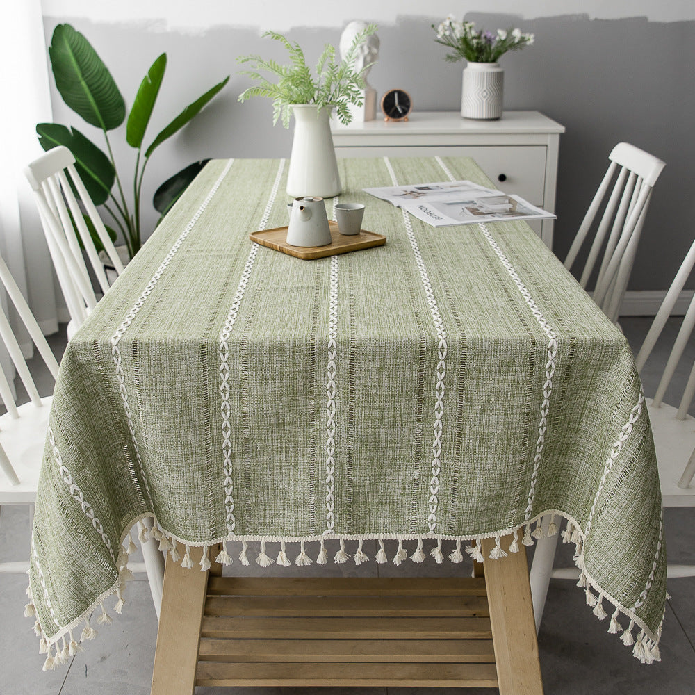 Striped Cotton-Linen Tablecloth – view 3