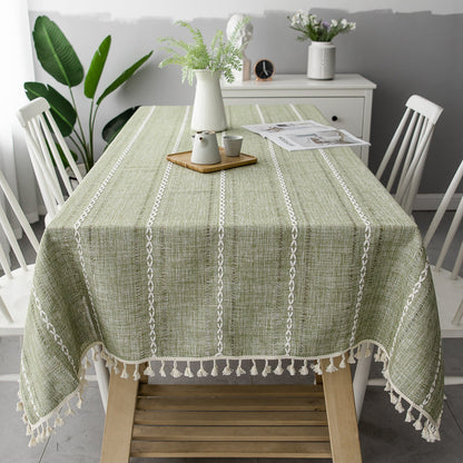 Striped Cotton-Linen Tablecloth – view 3