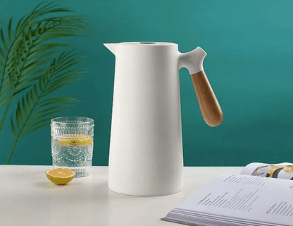 Scandinavian Glass Thermos Jug – 1 L – White
