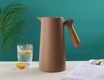 Scandinavian Glass Thermos Jug – 1 L – Brown