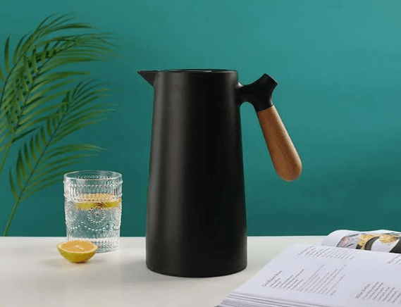 Scandinavian Glass Thermos Jug – 1 L – Black