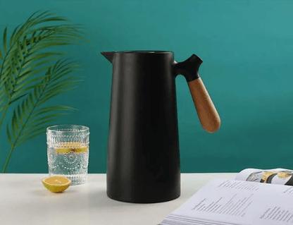Scandinavian Glass Thermos Jug – 1 L – Black